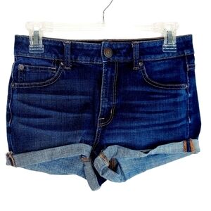 American Eagle Womens Sz 6 Shortie Shorts High Rise, 360 Super Stretch Denim EUC